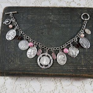 Handmade Religious Charm Bracelet Virgin Mary